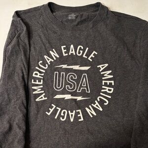 American Eagle Outfitters Charcoal Long Sleeve Tee